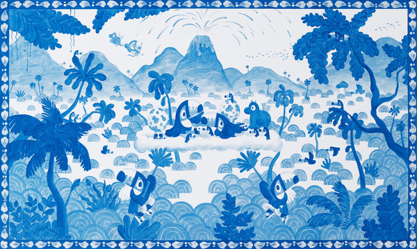 Tiare Azul(티아레 아줄), Acrylic on canvas, 162 x 97cm, 2025