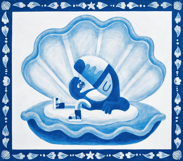 Tocotoco in Tahiti(타히티 흑진주), Acrylic on canvas, 68.8 x 60.6cm, 2025