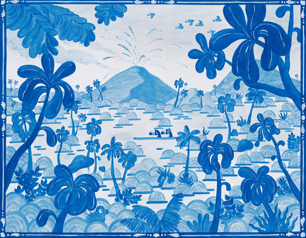 When the Canoe Arrived, Acrylic on canvas, 116.8 x 91cm, 2025