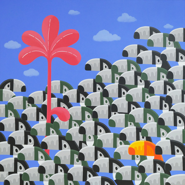 사랑에 빠진 사람의 시선, Acrylic on canvas, 91 x 91cm, 2025